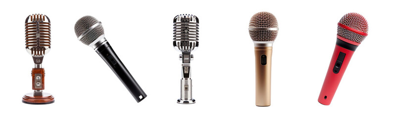 Microphone png cut out element set