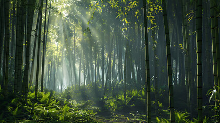 Obraz premium Bamboo forest, the denseness of nature valuable resource