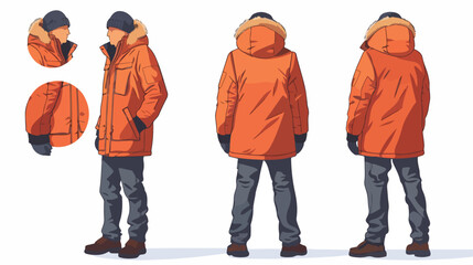 Men winter jacket vector over white Vector illustration
