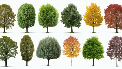 Forest Palette: A Panel of Trees in Vibrant Colors"