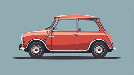 Mini Car Flat styled Vector illustration. Vector style