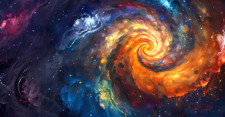 fantasy, whirlpool, galaxy, universe, illustration