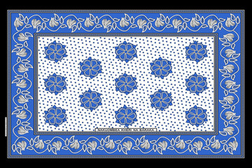 African Wax Print fabric, Ethnic overlap ornament seamless design, Khanga pattern motifs floral elements. khanga texture, colorful textile Ankara fashion style. New Design For Fabric.