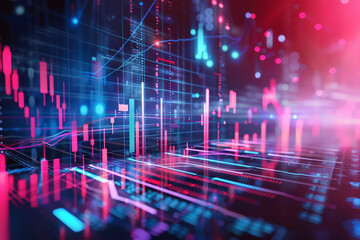 Abstract visualization of AIs role in business performance and strategic development with copy space