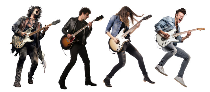 Guitar png cut out element set
