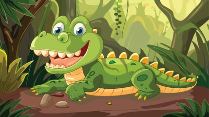 Nice crocodile cartoon vector Vector illustration. Vector