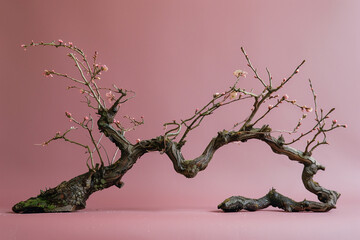 A beautiful, curved branch in the style of ikebana
