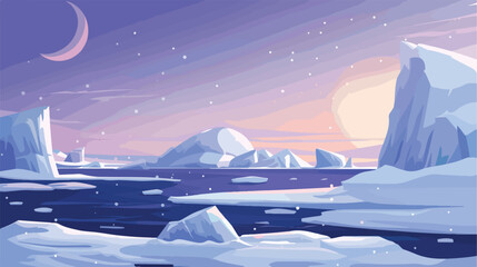North pole Arctic background vector Vector illustration