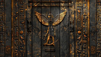 Ancient Egyptian hieroglyphs as part of the natural museum collection are very well described. for the commemoration of International Museum Day as a poster, background