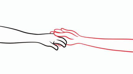 Person giving a helping hand outline illustration vector