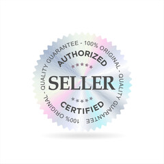 Authorized seller Hologram sticker or label with holographic texture