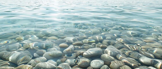 A tranquil scene of a crystal clear sea