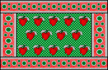 African Wax Print fabric, Ethnic overlap ornament seamless design, Khanga pattern motifs floral elements. khanga texture, colorful textile Ankara fashion style. New Design For Fabric.