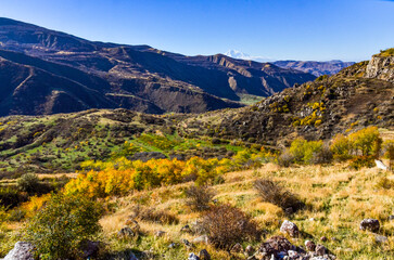 Azat river canyon scenic view from Geghard Monastery road (Goght, Armenia)