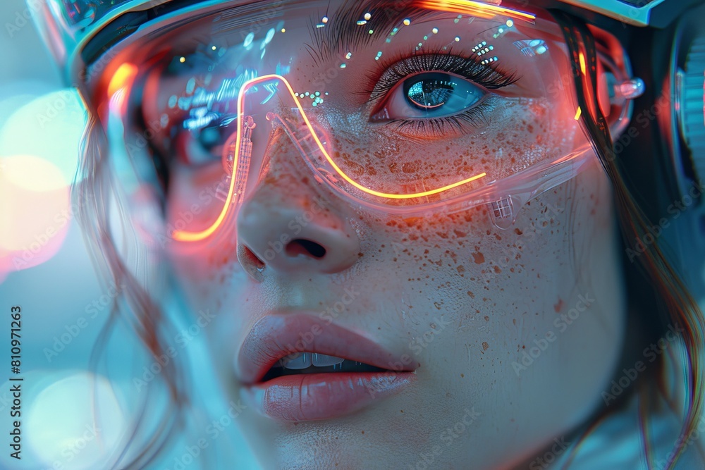 Poster mesmerizing abstract image with vibrant lights blurred producing a beautiful bokeh effect