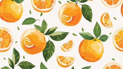 Oranges Vector illustration Seamless pattern background