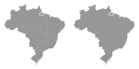 Fototapeta premium Brazil map with regions. Vector Illustration.
