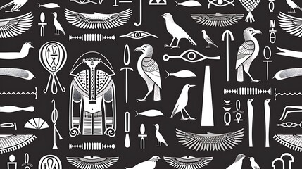 Ancient Egyptian hieroglyphs as part of the natural museum collection are very well described. for the commemoration of International Museum Day as a poster, background