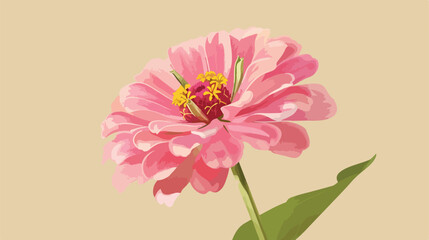 Pink zinnia beautiful flower Vector style vector design