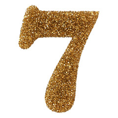 Golden Glitter Number 7