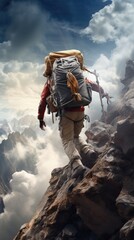 The Adventurous Life of a Mountain Climber Fictional Character Created By Generative AI. 