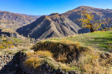 Azat river canyon and valley scenic view from Garni village (Kotayk province, Armenia)