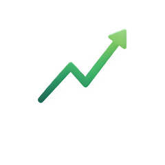 green arrow going up, simple vector graphic on transparent background, line art, flat design, icon style, vector graphics, green upward trend chart, arrow pointing up, growing arrow clip art