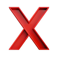 Obraz premium red X mark, vector style, simple, transparent background, clip art, no shadows, no icon, disagree icon, letter X illustration icon