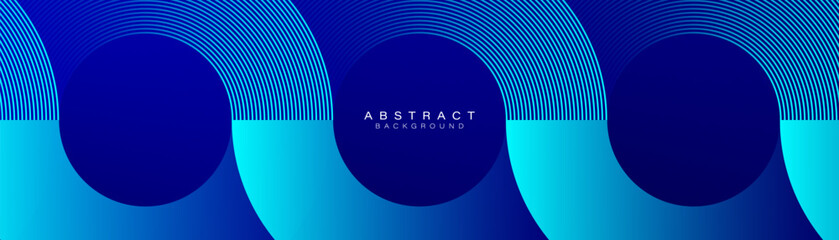 Abstract blue background. Blue gradient circle elements. Minimal geometric design. Modern futuristic graphic. Suit for presentation, brochure, poster, cover, website, banner, wallpaper