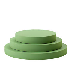 3d green circle podium, vector graphic on white background, simple design, png element clipart
