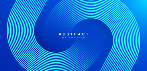 Abstract geometric background. Bright blue rounded lines pattern. Modern simple design. Suit for banner, brochure, business, poster, corporate, website, flyer, cover. Vector illustration