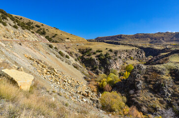 Hrazdan river gorge in autumn (Kotayk province, Armenia)