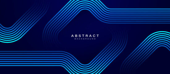 Dark blue abstract background. Modern blue gradient geometric shapes lines. Connection lines design. Futuristic technology concept. Suit for business, website, poster, banner, brochure, corporate