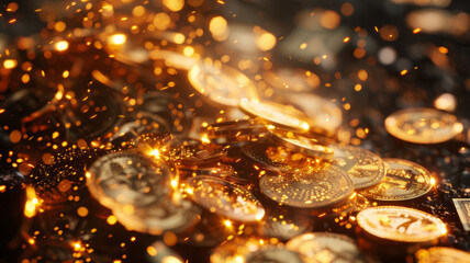 casino gold coin explosion illustration cash win, en treasure, realistic game casino gold coin explosion