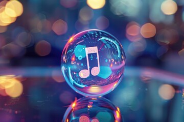 Glass Ball With Musical Note
