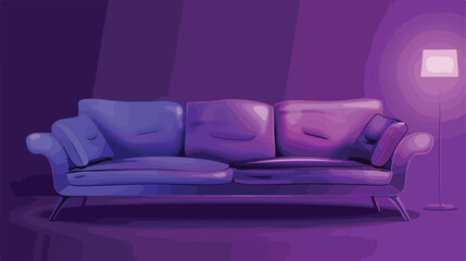purple modern sofa furniture for living room Vector 