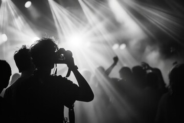 Person Taking Picture With Camera at Concert
