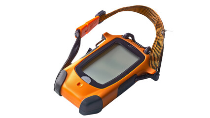 Fototapeta premium orange toy car isolated dicut PNG on transparent or white background cut out, copy space view for promot Advertising 