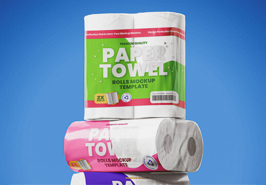 Paper Towel Rolls Scene Mockup