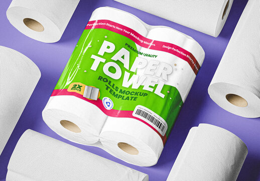 Paper Rolls Scene Mockup