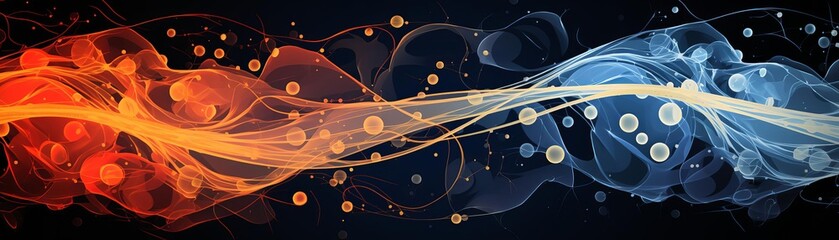 Artistic representation of muscle cells in a relaxed state versus a contracted state, using contrasting colors to denote physiological changes