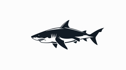 shark icon isolated on white background logo Vector 