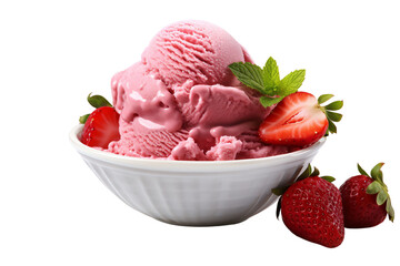 heaping bowl of delicious strawberry ice cream.
