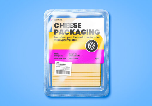 Sliced Cheese Packaging Mockup