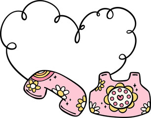 Retro telephone in heart shape