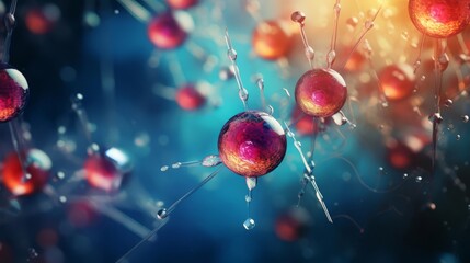 Conceptual image of stem cells in regenerative medicine, highlighting their role in tissue repair and regeneration, vibrant colors