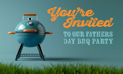 invite to an annual summer bbq party, fathers day grill, festive, food, bbq, bar-b-q, cooking, summer time