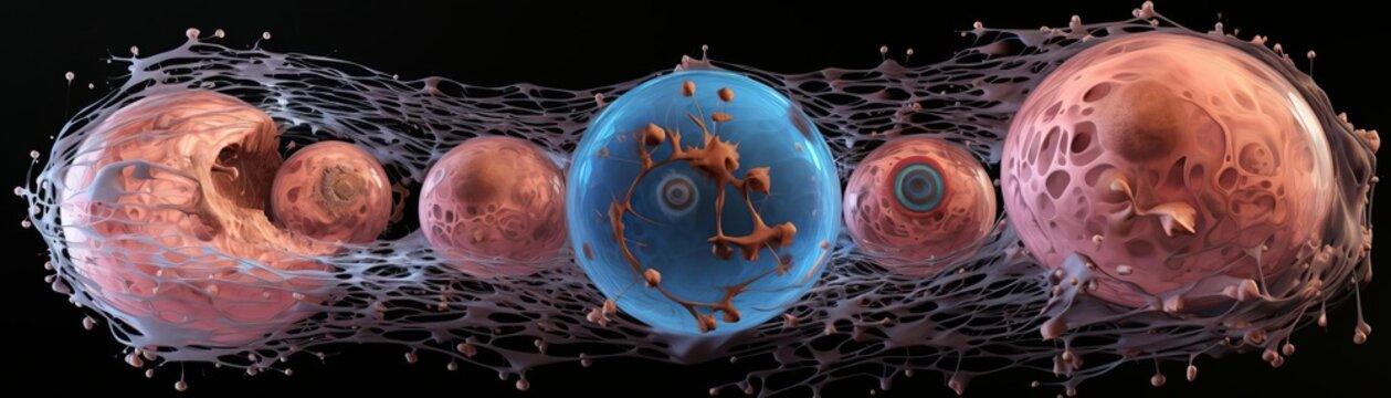 Educational diagram showing the development stages of an oocyte from primordial follicle to mature egg, with clear labels