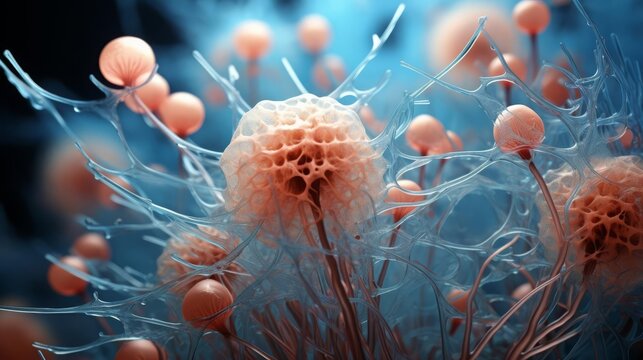 leukocytes under microscope, high resolution