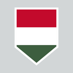 Hungary Flag in Shield Shape Frame